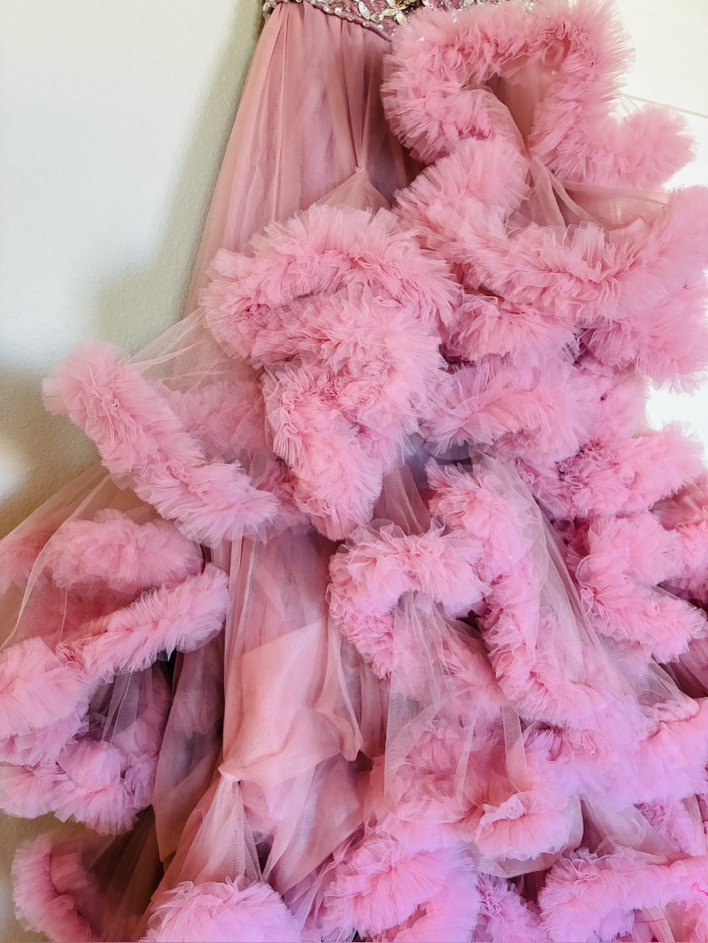 Statement Pink Ruffle Gown | One Size - Picture 2 of 11